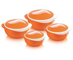 Pinnacle Parisa Lot de 4 casseroles Rondes isolÃ©es Thermiques Bleu, Orange/Blanc, 4