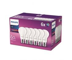 Philips Lot de 6 Ampoules LED Standard Culot B22, 8W Ã©quivalent 60W, Blanc Chaud 2700K, DÃ©polie - Non dimmable