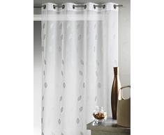 HomeMaison HM69571988 Voilage en Ã©tamine brodÃ©e, 100% PolyesterÂ , Taupe, 140 x 260 cm