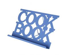 Premier Housewares Support de Livre de Cuisine en Ã©mail Noir, MÃ©tal, Bleu, 18 x 30 x 18 cm