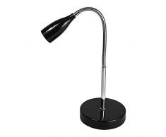 HOMEA 6LCE090NR Lampe de bureau LED à pied Métal Noir 33 cm