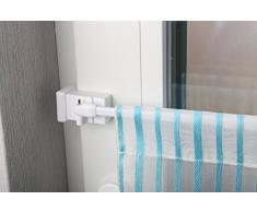 Beyond Drape Lake Extensible avec support de pince jusquà 27 mm Vitragenstange Flat Pour la suspension de rideaux de fenêtre Sans perçage, fer blanc