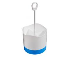 Premier Housewares 0805154 Ãgouttoir Ã Couverts avec 4 Compartiments Plastique Bleu/Blanc