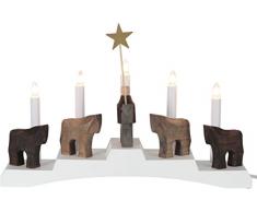 Star 656-85 Staffans Falar Bougeoir de fenêtre, Bois, E10, Blanc, 10.7 x 45 x 29 cm