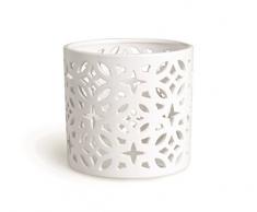 Excelsa Cylindre photophore, cÃ©ramique, Blanc, 15Â x 15Â x 14.2Â cm