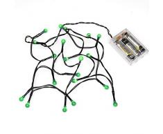 Konstsmide 1491-907 Guirlande dEclairage de Cerise sur Pile 20 LEDs Vert CÃ¢ble Noir