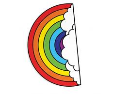 GiggleBeaver Arc-en-Ciel de Grande Serviette de Plage en Microfibre, Multi, 180Â x 42Â x 0.5Â cm