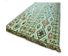 Tapis de Sol en damassé - 200 x 135 cm - Kelim - Kilim - Tapis de Sol - Tapis de Sol