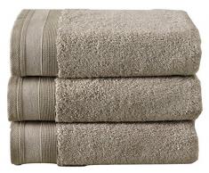 De Witte Lietaer 215764 Contessa Luxe Lot de 3 Serviettes de bain Coton Taupe 50 x 100 cm