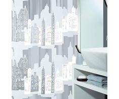 Spirella Skyline Rideau de douche Plastique PEVA opaque Argent/blanc 180 x 200 cm