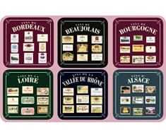 Cartexpo 70137 Alimentation Lot de 6 sous Verres Les Vins Bois/LiÃ¨ge