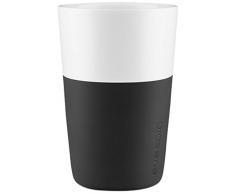 EVA SOLO 501003 Lot de 2 Gobelets Latte Silicone 360 ML Porcelaine Carbone Noir 8,5 x 8,5 x 12,5 cm