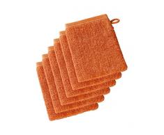 De Witte Lietaer 199520 Wellness Lot de 6 Gants de Toilette Coton Orange 15 x 22 cm