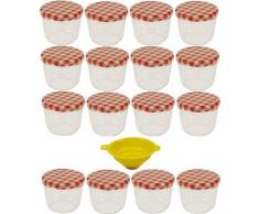 Viva haushaltswaren lot de 16 pots à confiture 230 ml avec 1 entonnoir