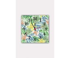 Bonamaison Horloge Murale en MDF, Multicolore, 30 x 30 cm