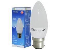 3Â W LED Ampoule Lampe Bougie B22Â baÃ¯onnette Superbe Couleur Blanc chaud givrÃ© Bougie, 30Â W de remplacement pour applique murale Ã incandescence Lampes