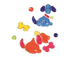 Outlook Design V2TAA00M00 Petits Chiens, Stickers Décoratif Autocollant, Gel Gems, Multicolore, 30 x 8 cm