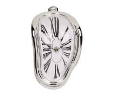 Gnrique Horloge en matiÃ¨re Plastique, Melting Time, Argent, env. 18 x 13 cm