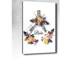 Bonamaison Peinture sur toile, multicolore, 70 x 100 cm - Conçu et fabriqué en Turquie