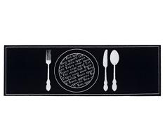 HMT Paillasson Cuisine Enjoy your Meal Noir 50 x 150 cm