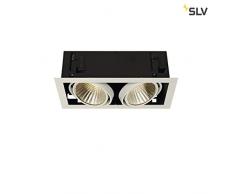 SLV Spot Plafond intÃ©grÃ© kadux Double XL 2Â x 24,5Â W COB LED 3000Â K 30Â Â°, Driver, clip en plumes et duvet Blanc 115741