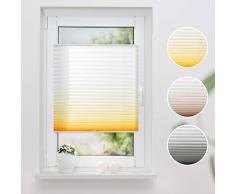 Khome Store plissÃ© Klemmfix dÃ©gradÃ© de Couleurs, Jaune, 85 x 130 cm