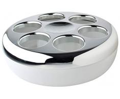 Helios Pure Rafraîchisseur de Bouteille en Plastique pour 6 Bouteilles, Plastique, Chrome/Blanc, 30 x 30 x 10.9 cm