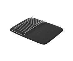 AmazonBasics Ãgouttoir - 40,6 x 47,7Â cm - Noir/nickel, avec 2 tapis