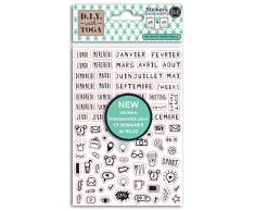 Toga Stickers Bullet Journal noirs transparents, taille unique