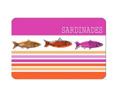 le jardin des cigales set de table 28.5x44cm opaque sardinades rose