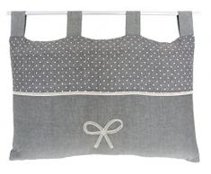 Soleil dOcre 900681 Emilie TÃªte de Lit BrodÃ© DÃ©houssable Coton Gris 45x70 cm