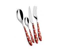 BUGATTI PS3U-014F00/4 Pois MÃ©nagÃ¨re de 4 PiÃ¨ces Service de Table SAN/Acier Rouge 16 x 23 x 3 cm