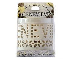 La Carterie 76009065 Photophore à Bougie Chauffe Plat, Porcelaine, Blanc, 11,1 x 7 x 7 cm