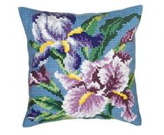 Collection dArt CD5050 40 x 40 cm Purple Iris Kit Point de Croix Coussin, Coton, Multicolore, 16 x 2,3 x 6,8 cm