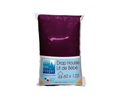 Nuit des Vosges 2174236 Cotoval Drap Housse Bébé Uni Coton Violine 60 x 120 cm
