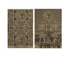 Coucke Lot de 2 torchons Château de France, Coton, Noir, 75x50 cm