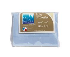 Nuit des Vosges 2097023 Cotoval Taie dOreiller Uni Coton Ciel 65 x 65 cm
