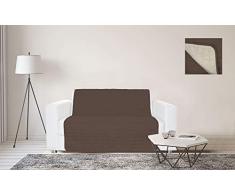 Sogni e Capricci Housse de canapé imperméable 2 Places Marron/crème