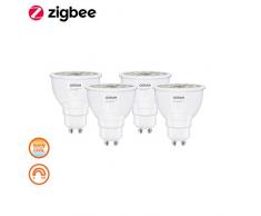 OSRAM Smart+ Lot de 4 Spots LED ConnectÃ©es | Culot GU10 | Dimmable | Blanc Chaud/Froid 2700K - 6500K | 6W (Ã©quivalent 50W) | Zigbee - Compatible Android & Amazon Alexa