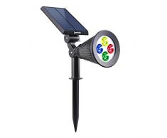 Spot solaire projecteur 2 en 1 à piquer ou à fixer dimmable LED multicolore SPIKY C34 H42cm