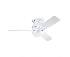 Westinghouse Lighting 7218040 Ventilateur de Plafond dâIntérieur, kit dâEclairage, Métal, Finition en Blanc avec pales réversibles en Blanc/érable Clair