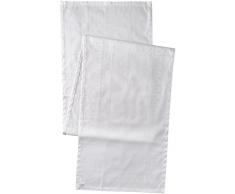 Garnier-Thiebaut MILLE CHARMES Chemin de Table, Coton, Ecru de Blanc, 55 x 180 cm