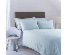 Charlotte Thomas Parure de Housse de Couette en Percale Unie, Bleu Glacier, pour 1 Personne