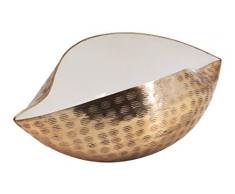 Moycor 7582002 Petit Bol silkar émaillé, métal, Blanc cassé et Bronze, 33 x 16 x 13 cm