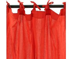 Thedecofactory 112237 Voilage, Coton, Rouge, 110 x 250 x 3 cm