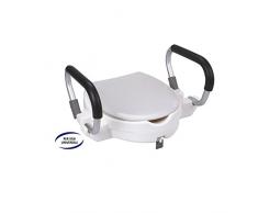 FERIDRAS Comfort Rehausseur pour Siège WC avec Poignées, Blanc, 20 x 45 x 54 cm