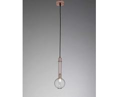 Selene Lustre ampoule 33 W, gris avec monture cuivre