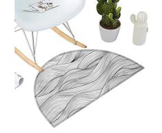 Anshesix Color03 Paillasson Semi-Circulaire Moderne Marron foncé/Bleu/Vermillon H 47,2 x D 70,8 cm