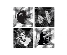 Star Wars Assiette de Intergalactique, Gris, Lot de 4