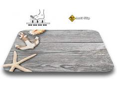 Papillon Tapis de Bain imprimé avec Envers antidérapant en Polyester Motif étoile de mer 60 x 40 cm